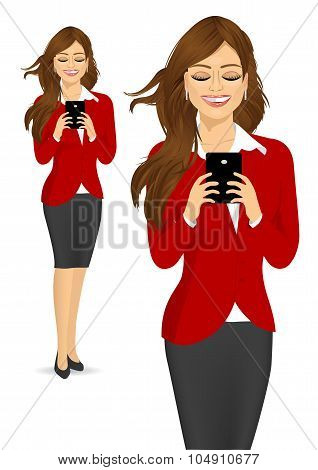 business woman using mobile phones