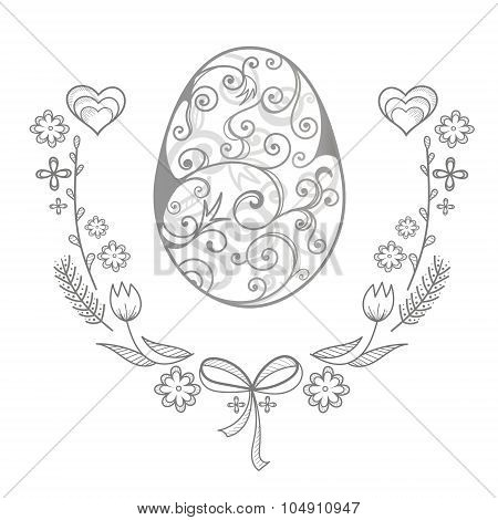 Easter egg card vector illustration