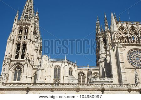 Exterior View of Burgos Cathedral, Burgos, Castilla Leon, Spain.