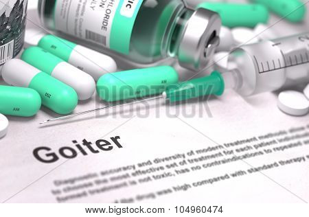 Diagnosis - Goiter. Medical Concept with Blurred Background.
