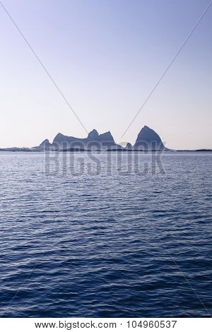 Norwegian Sea Landscape With View On The Island Of Traena, Norway