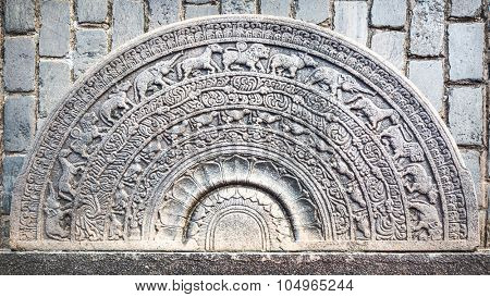 Ground Relief of Seema Malaka temple on Beira Lake. Colombo, Sri Lanka