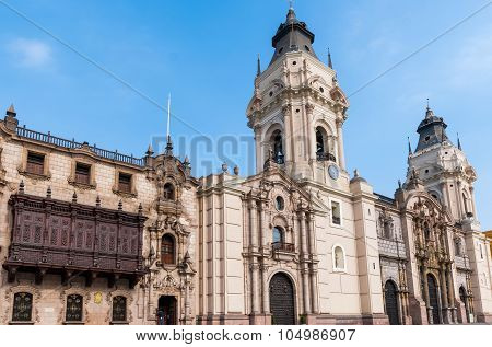 Archiepiscopal Palace In Lima Peru