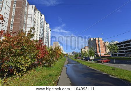 MOSCOW RUSSIA - 19.09.2015. Zelenograd - The sleeping area of a Moscow