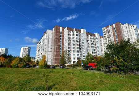 MOSCOW RUSSIA - 19.09.2015. Zelenograd - The sleeping area of a Moscow