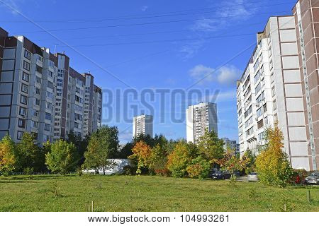 MOSCOW RUSSIA - 19.09.2015. Zelenograd - The sleeping area of a Moscow