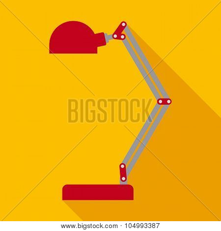 Table Lamp in Flat Style with Long Shadows