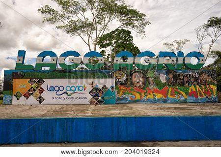 June 5 2017 Lago Agrio Ecuador: the centre of the oil town also known as Nueva Loja