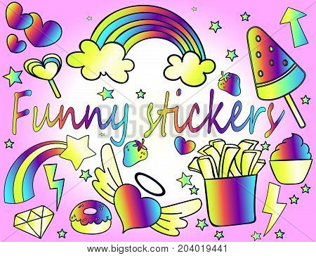 Funny Cartoon Stickers - A large collection of neon youth stickers