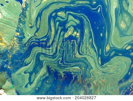 Marbled Abstract Background. Liquid Marble Pattern. Colorful Marble Backdrop. Golden Glitter Texture