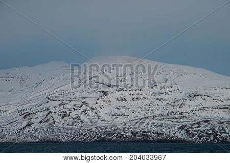 Mountain Kaldbakur in Eyjafjordur in North Iceland