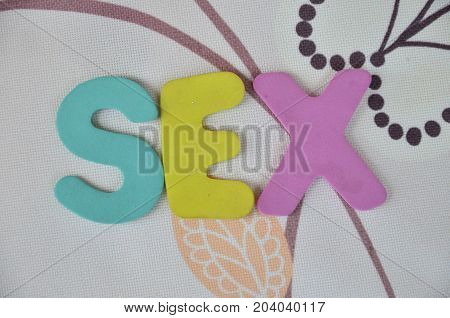 word sex on a  abstract colorful background