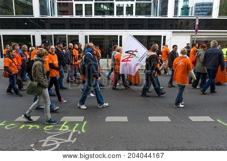BERLIN - MAY 01 2015: Members of trade unions and the workers hold a rally on the occasion of Labour Day.