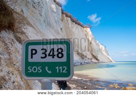 Danish Cliff of Mons Klint on a sunny day