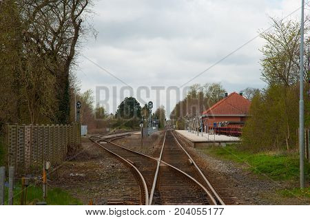 Sakskobing Train Station In Denmark