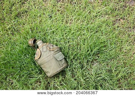 Water Container In Soldier Equipment For Outdoor Camping