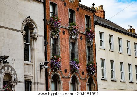 DUBLIN, IRELAND - AUGUST 30, 2017: View of City of Dublin Ireland