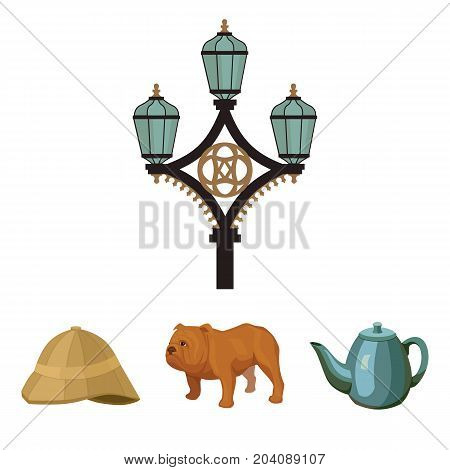 breed dog, teapot, brewer .England country set collection icons in cartoon style vector symbol stock illustration .