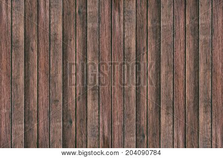 Vintage Surface Wood Table And Rustic Grain Texture Background. Close Up Of Dark Rustic Wall Made Of