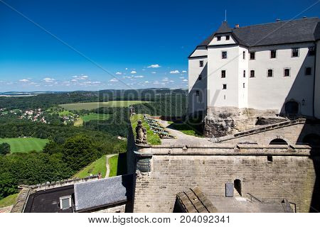 Konigstein Fortress In Germany At Summer Daytime