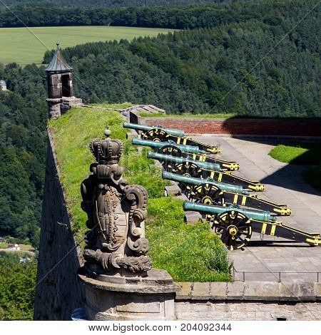 Konigstein Fortress In Germany At Summer Daytime