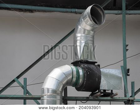 Smokestack for smoke out from kitchen, Chimney on wall with place your text