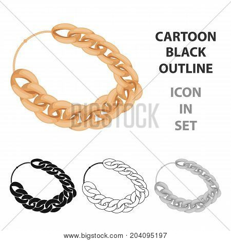 Jewellery chain icon in cartoon style isolated on white background. Jewelry and accessories symbol vector illustration.