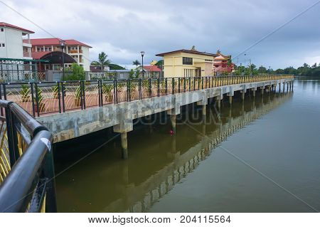 Papar,Sabah,Malaysia-Aug 8,2017:Papar Riverfront view along Papar river,adjacent to Papar town centre in Papar,Sabah,Malaysia.It is a recreation and leisure spot for local residents and also to attract visitors.