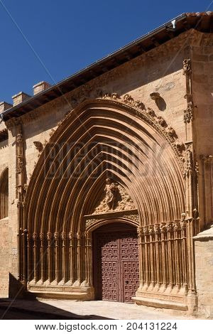 Portico Of San Juan Church In Aranda De Duero, Burgos Province, Spain