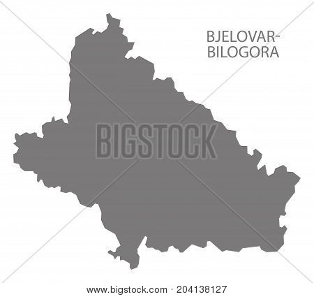 Bjelovar-bilogora Croatia County Map Grey Illustration Silhouette Shape