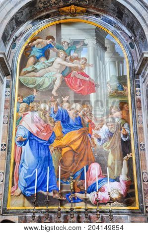 Paintings And Mosaics In The Saint Peter Basilica In Vatican