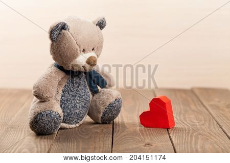 Cute bear teddy teddy bear plush toy red heart color