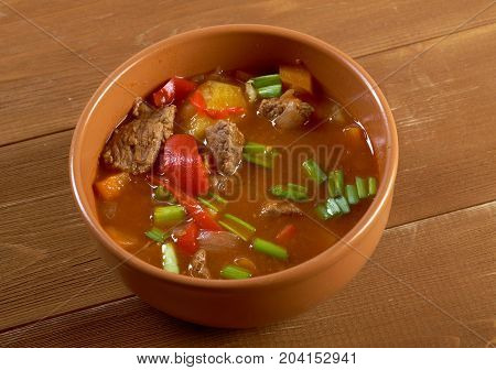 Traditional Bulgarian soup chorba.shurpa soup  , сlose up