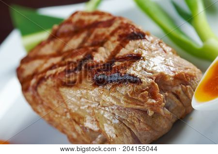 Japanese Kobe beef Roast.Shallow depth-of-field.  close up meal