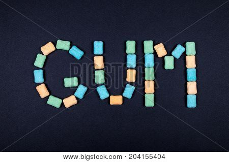 Word Gum Written With Chewing Gum
