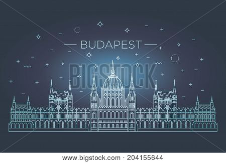 illustration in style of flat design on the theme of hungary