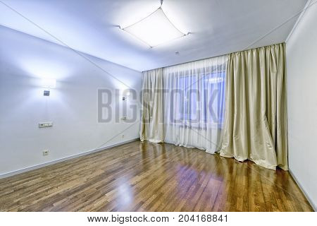Elegant interior design with luxurious curtains and tulle