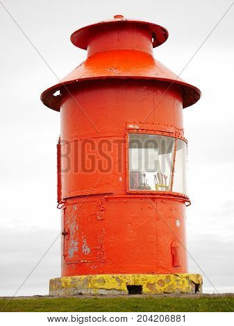 Lighthouse on Sugandisey Island, Stykkisholmur, Snaefellsnes peninsula, Iceland