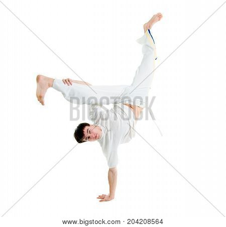 Contact Sport .Capoeira. м over white background