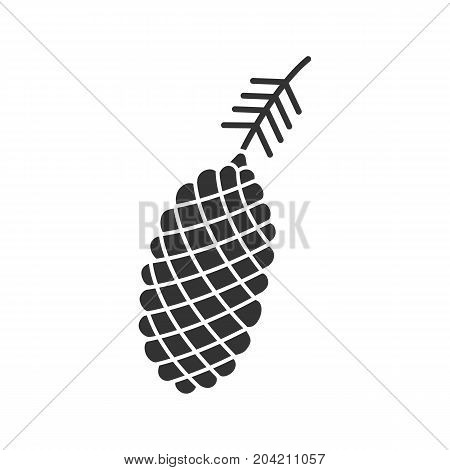 Pine cone glyph icon. Silhouette symbol. Negative space. Vector isolated illustration