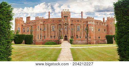 Brick Herstmonceux castle in England East Sussex 15th century UK