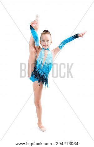 Young Girl Balancing On One Le