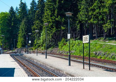 Schierke train station in Harz region in Germany