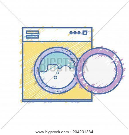 nice drayer machine technology to clean the clothes vector illustration