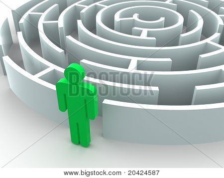 Immagine grafica tridimensionale. Labirinto. 3D