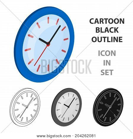 Round wall clock. Office clock single icon in cartoon style Isometric vector symbol stock illustration .
