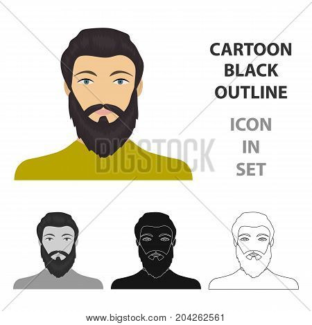 The face of a man with a beard and mustache. Face and appearance single icon in cartoon style vector symbol stock illustration .