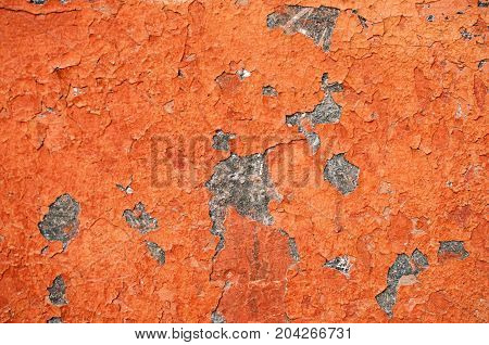 Texture Of Wall Painted With Red Lead