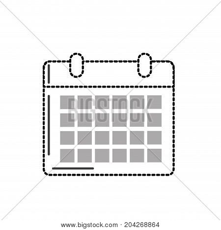 dotted shape calendar to organizar important events vector illustration