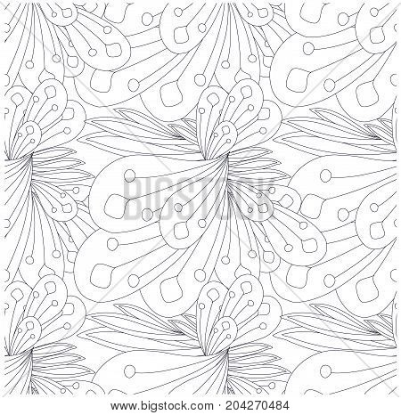 anti stress, art, background, black and white, black line, design element, eps 10, floral, flowers, for adult coloring page, for print, for wallpaper, illustration, jpeg, monochrome, pattern, seamless, stock, swirls, texture, thin line, vector, web